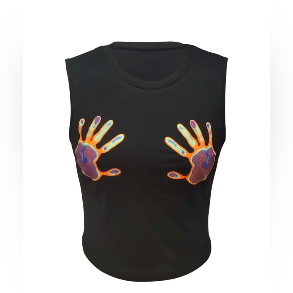 Touch my body black tank